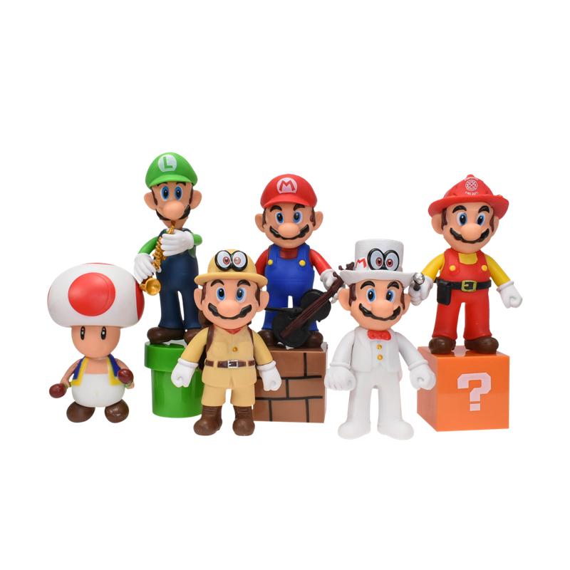 3-48 шт./комплект Фигурки Игрушки Марио Брос Принцесса Пич Боузер Гумба Милые Аниме Донки Конг Йоши Бу Бу Бу Туад Модель Кукла Подарки на День Рождения