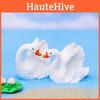 Adorable Cartoon Style Resin Swan Couples Miniature Animal Decor Pieces