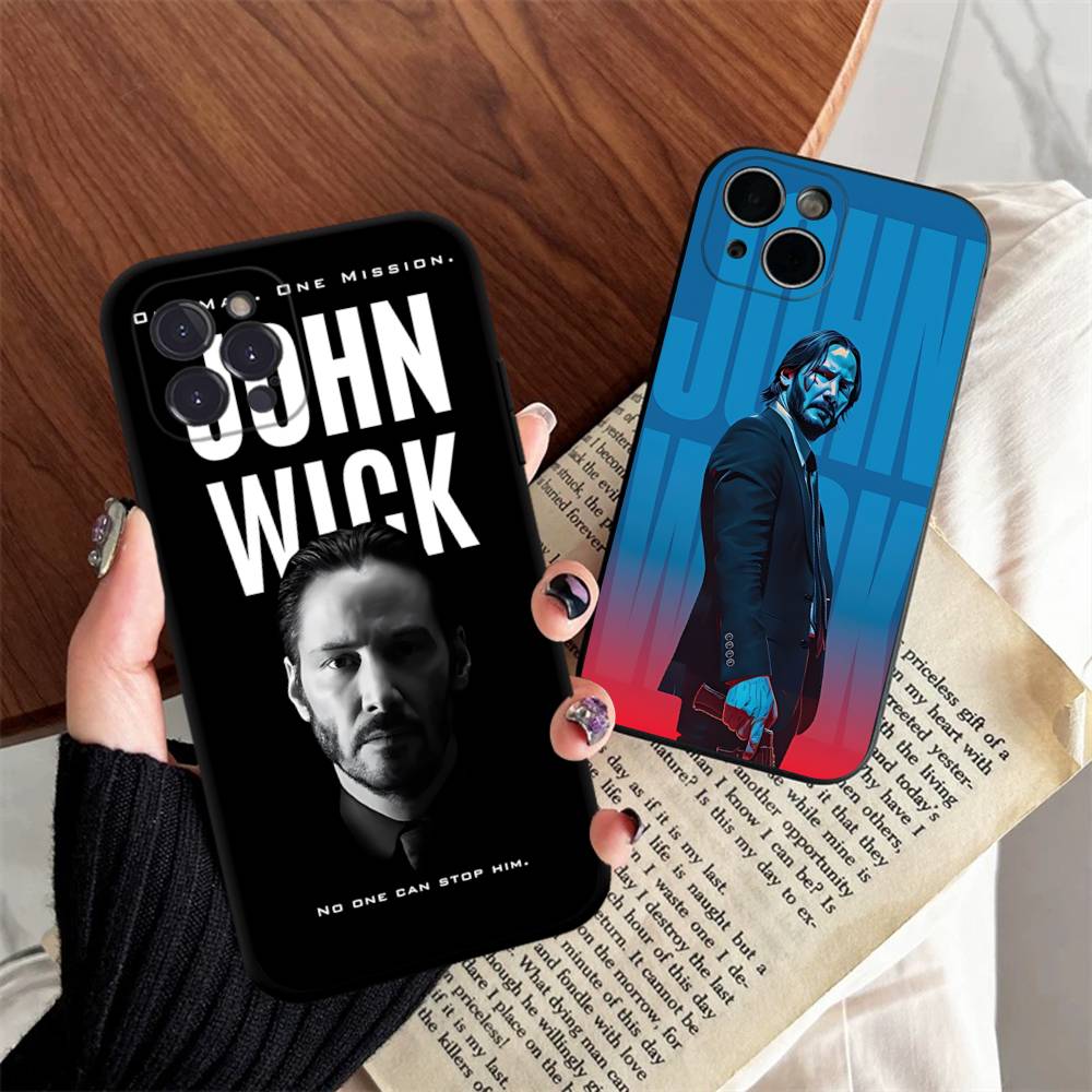 1 шт. Классический чехол для телефона J-john Movie W-wick для iPhone 17 Air 16 15 14 13 12 11 Pro Max 16 15 14 Plus Мягкий чехол из ТПУ