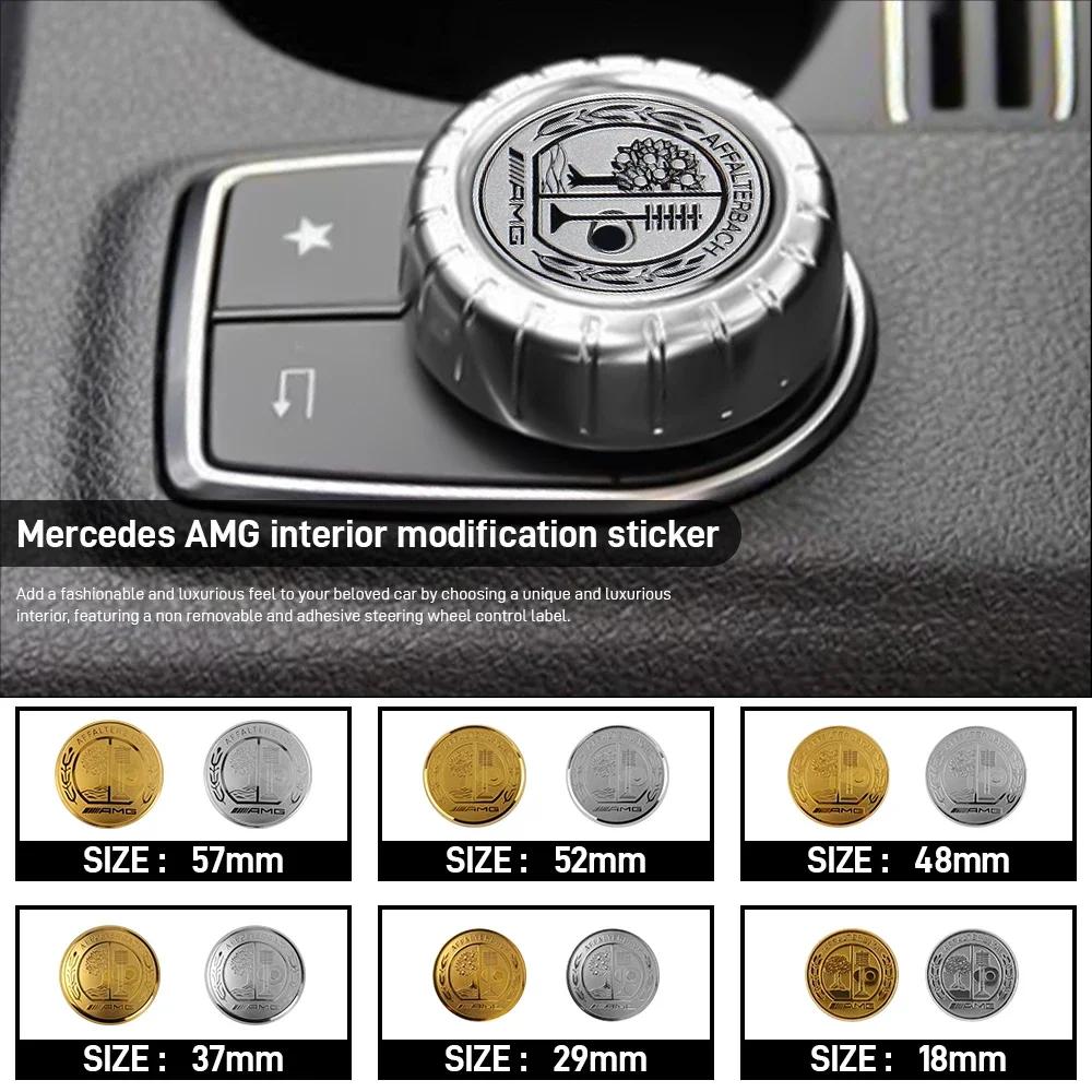 For Mercedes Benz Car Start Button Decoration Sticker Steering Wheel Logo Decal For Mercedes Benz AFFALTERBACH AMG Badge Auto In