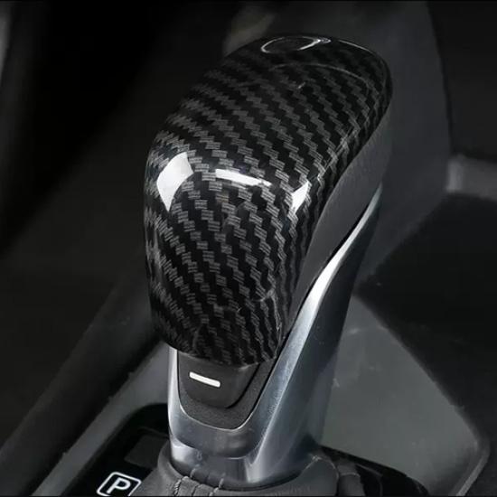 For Nissan Versa -2024 ABS Carbon fiber look Gear Shift Knob Cover Trim 1PCS