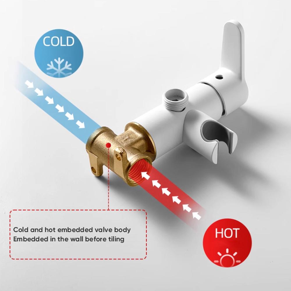 Настенный латунный смеситель для биде с горячей и холодной водой, водопроводный кран, смеситель для душа, смеситель для биде, окрашенный в белый цвет 811586