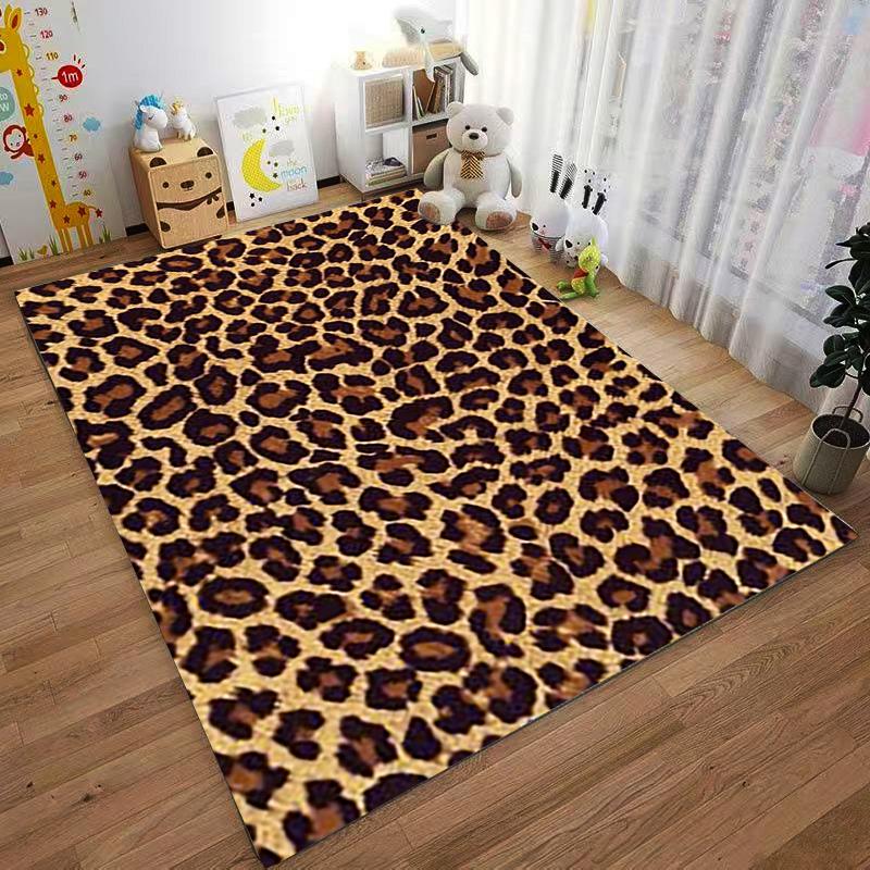 Leopard Print Designed floor mat, suitable as a non-slip mat for the living room or bedroom sofa