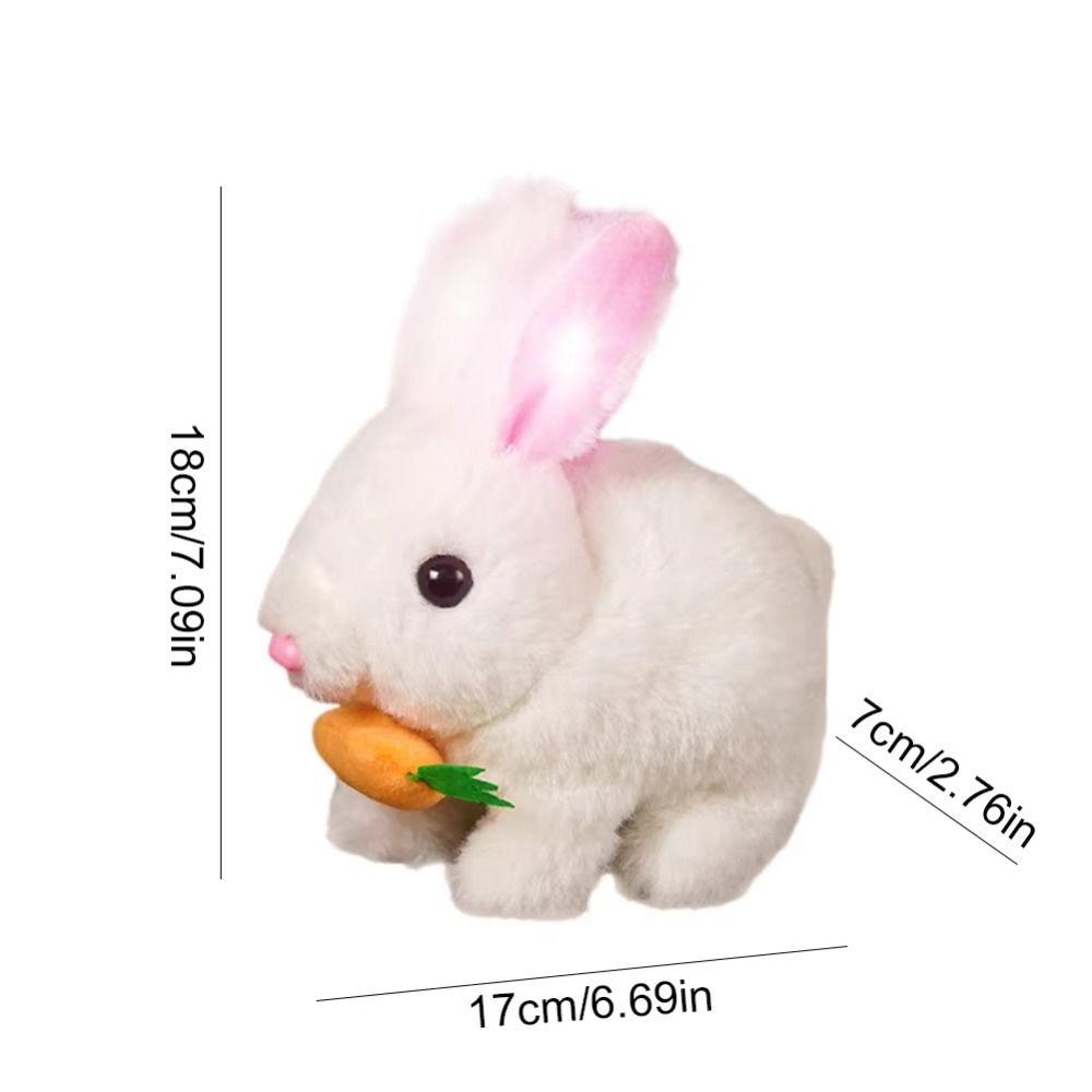 Movements Electric Plush Rabbit Toy Wag Tail Walking Interactive Bunny Kids Toy