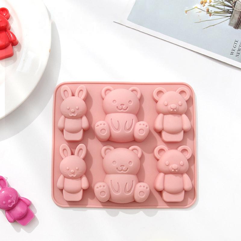 Bear Silicone Mold Cute Cartoon Animal Chocolate Cake Baking Mould Kitchen Baking Tool Kids Complementary Food Tools