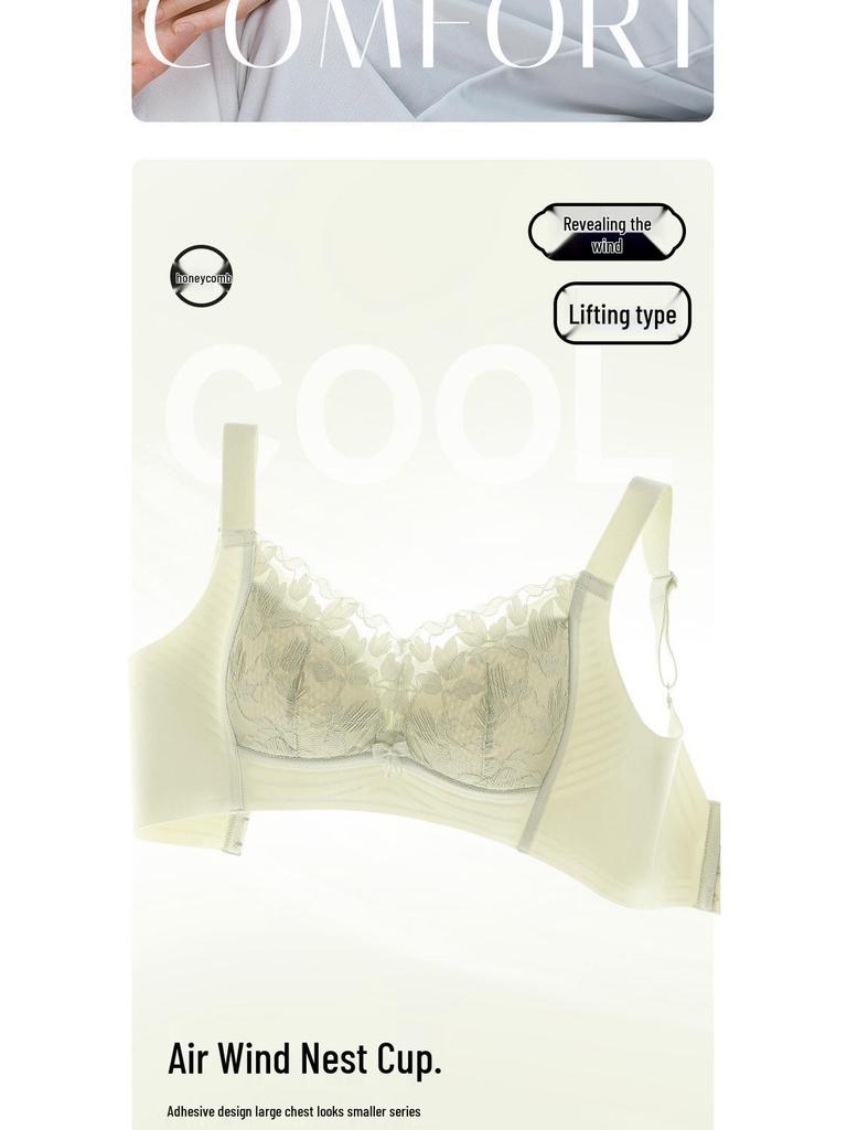 Seamless Wire-Free Push-Up Bra for Large Bust with Side Support