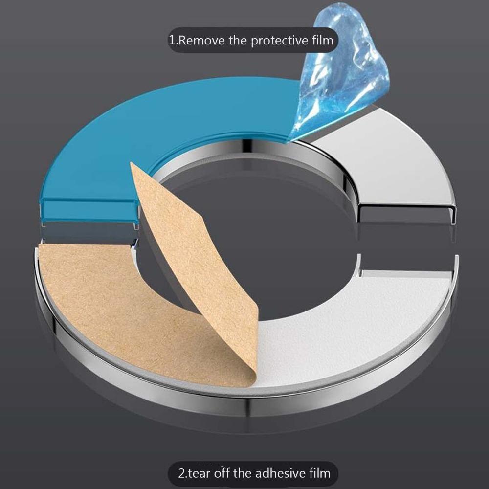 2 шт. Серебряная крышка из нержавеющей стали, круглая, самоклеящаяся, круглая, разделенная крышка для унитаза