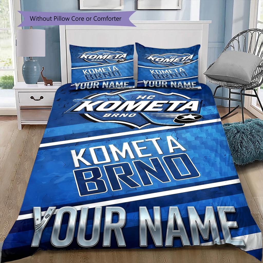 Custom Name HC Kometa Brno Bedding,Quilt Set Quilt Cover Pillowcase Home Birthday Gift(1 * duvet cover + 2 * pillowcase, without core) -HE67