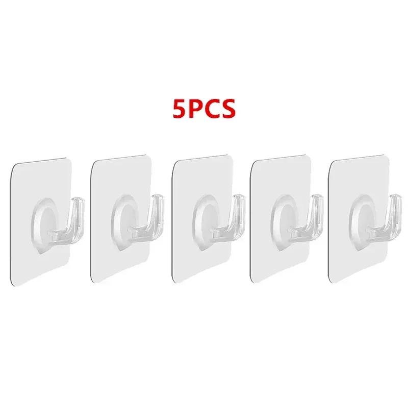 5/10/20/30/40Pcs Self-adhesive Hook Transparent Door Wall Hook Child Heavy Load Rack Kitchen Bathroom Towel Key Rack Sticky Hook