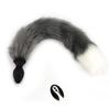 Anal Tail USB Cute 10 Vibration Comfortable Silicone Fox Real Cute SM Tail Anal Vibrator for Gray and White Vibrator, Plug, Plug, Charging,