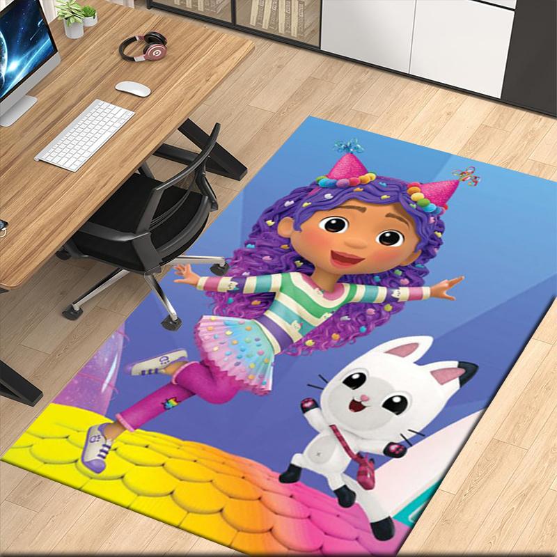 Gabby’s Dollhouse Printed Carpet, for Office Chair Living Room Bedroom Kitchen Room Decor Gifts.