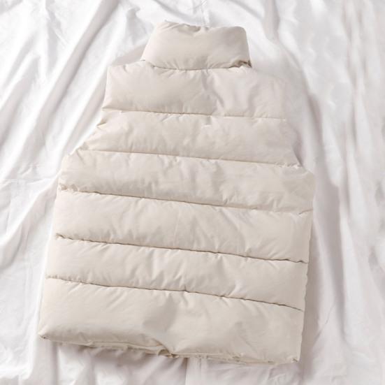 Женский жилет однотонный без рукавов ветрозащитный короткий воротник-стойка свободный очень толстый зимний жилет для повседневной носки