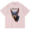 230GSM 100% Cotton T-Shirt Miniature Pinscher Print Tees Funny Harajuku Style Combed Cotton Tshirt
