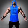 Muscleguys Muscleguys брендовая хлопковая рубашка без рукавов с капюшоном, спортивная одежда, спортивная одежда для фитнеса, мужские топы на бретелях для бодибилдинга, майки