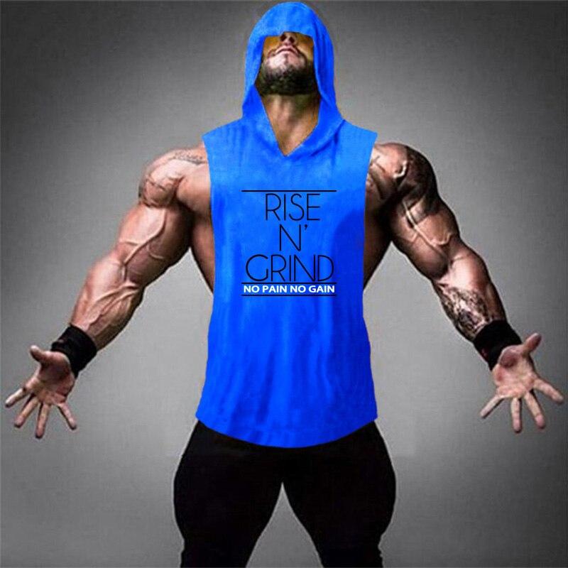 Muscleguys Muscleguys брендовая хлопковая рубашка без рукавов с капюшоном, спортивная одежда, спортивная одежда для фитнеса, мужские топы на бретелях для бодибилдинга, майки
