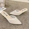 Fashion Women's Slippers High Quality Medium Heel Slim Heel Modern Sandals Solid Color Light Adult Sexy Dress Outdoor Women's High Heels
