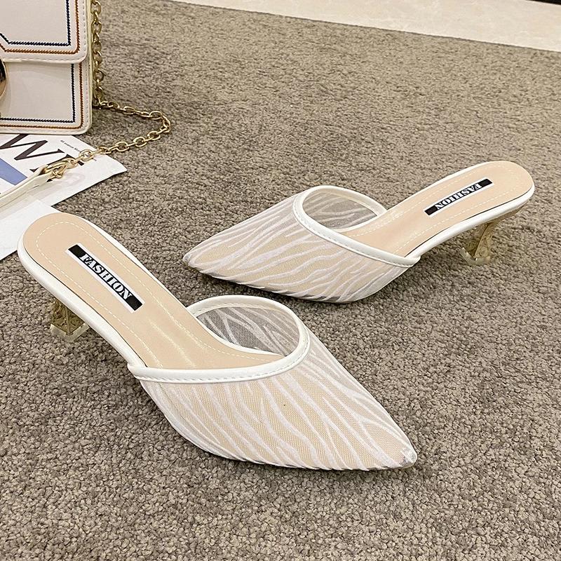 Fashion Women's Slippers High Quality Medium Heel Slim Heel Modern Sandals Solid Color Light Adult Sexy Dress Outdoor Women's High Heels