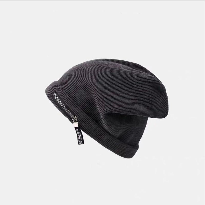 Женская шляпа смешанного цвета, хлопковая полосатая хип-хоп, зимняя теплая шапка, шарф, шапочки, вязаная длинная свободная шапка, головной убор