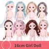 16CM Mini Movable 23Jointed Doll Girls Toy 3D Big Eyes BJD Princess Full Outfits Dresses Collection Childrens Doll Gift