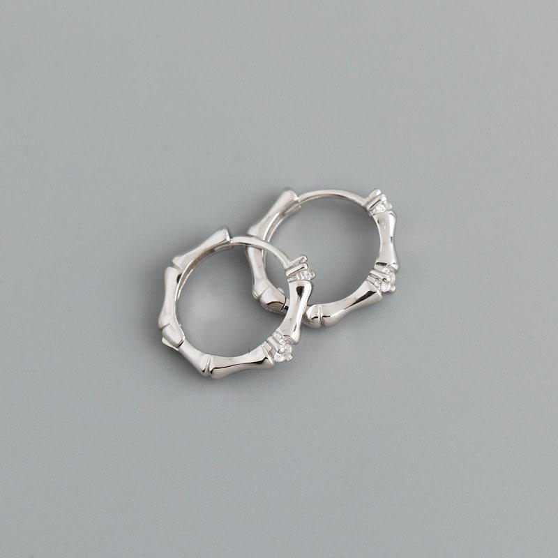 ANENJERY Серьги-кольца в форме бамбука, креативные французские круглые серьги с цирконом, оптовая продажа, pendientes mujer