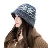 Шляпа-ведро с жаккардовым узором в стиле Fair Isle, женская, зимняя, ретро, этнический стиль, универсальная шляпа-бассейн, утепленный защита для ушей, шерстяная шляпа