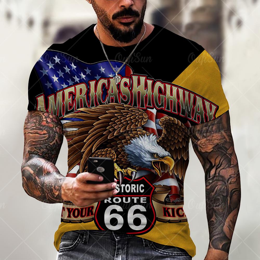 Night Eagle T-shirt 3d Print T Shirt Summer Men's Oversized Short Sleeve Tops Tees Men's Designer Clothing