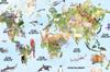 Photomural Watercolor World Map Self-Adhesive Mural 152.5x104