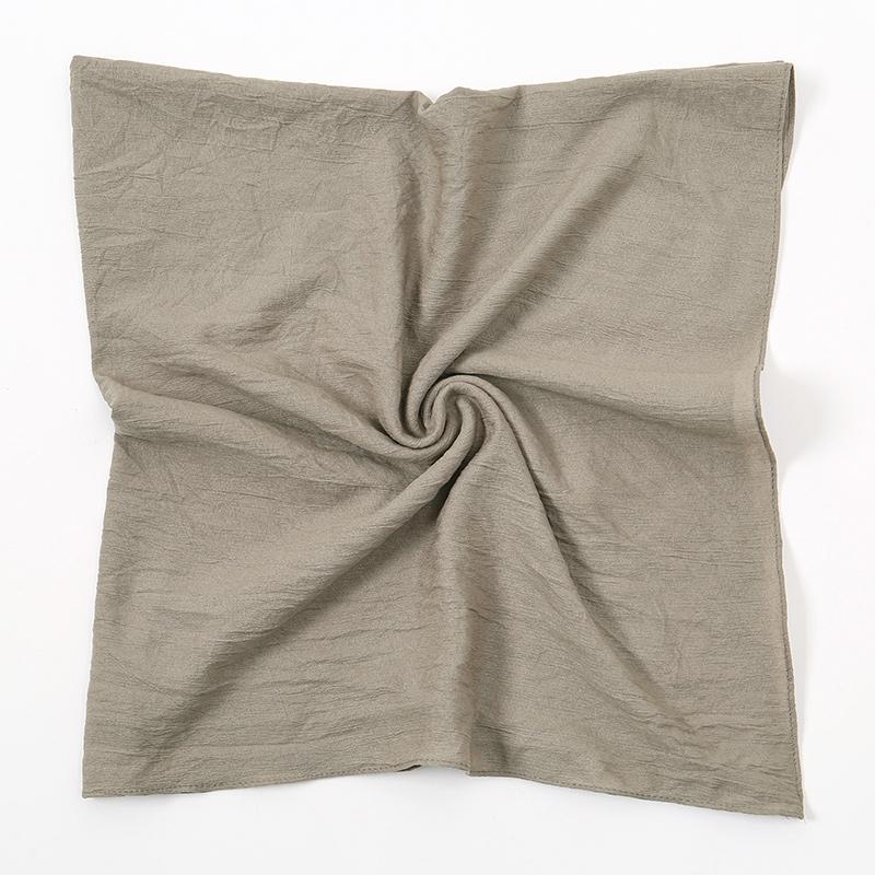 Тонкие мягкие квадратные платки 90*90 см для женщин, простые однотонные хлопково-льняные головные платки, мусульманские женские хиджабы, аксессуары для сумки