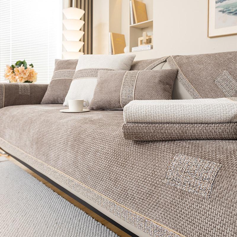 Легкая роскошная диванная подушка из синели, универсальная для всех сезонов, современная высококачественная нескользящая подушка, кожаный чехол для дивана, тканевый чехол