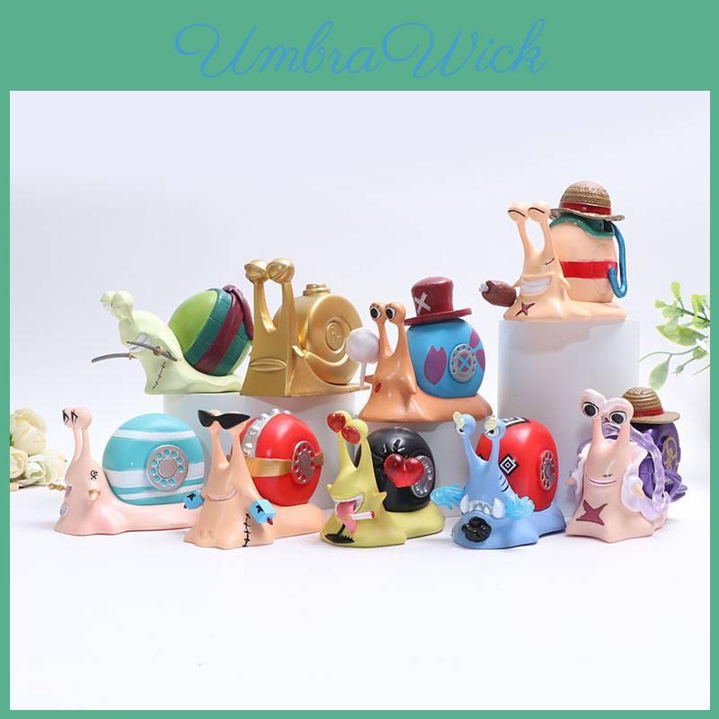 Cute And Colorful Luffy Nika Snail Telephone Bug Collectible Figurine Set