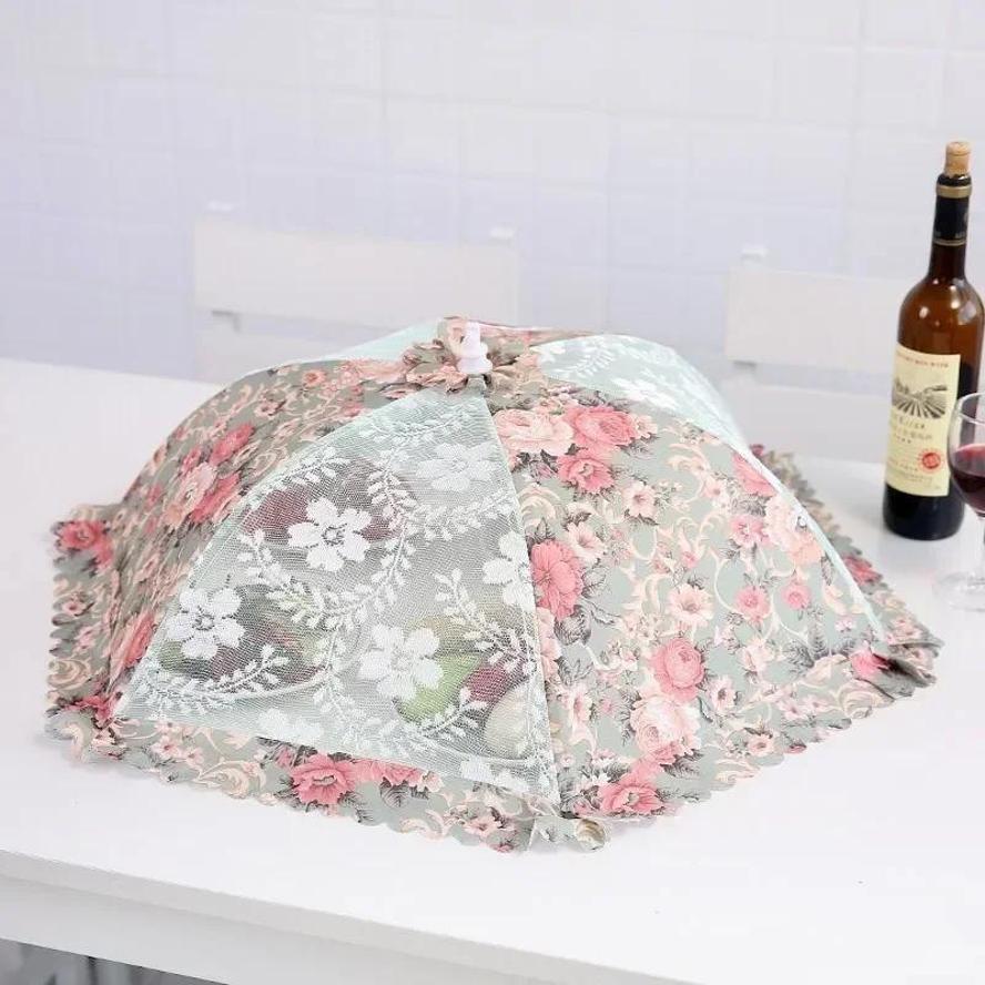 1 Pcs New Dustproof Mesh Table Cover Fly Proof Stain Proof Table Cover Food Lace Mesh Folding Vegetable Cover
