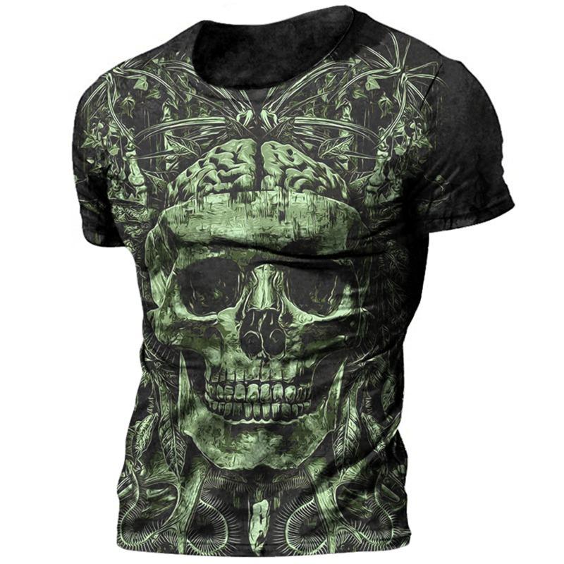 Summer T-shirt Hip Hop Series Digital 3D Printed Men's Street Short Sleeved Sports T-shirt Top