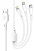XO NB230 3in1 USB + USB-C + microUSB + Lightning Cable 1.0m 2.4A White