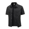 Мужская рубашка с коротким рукавом, летняя рабочая одежда со средним воротником, свободная рубашка с множеством карманов большого размера