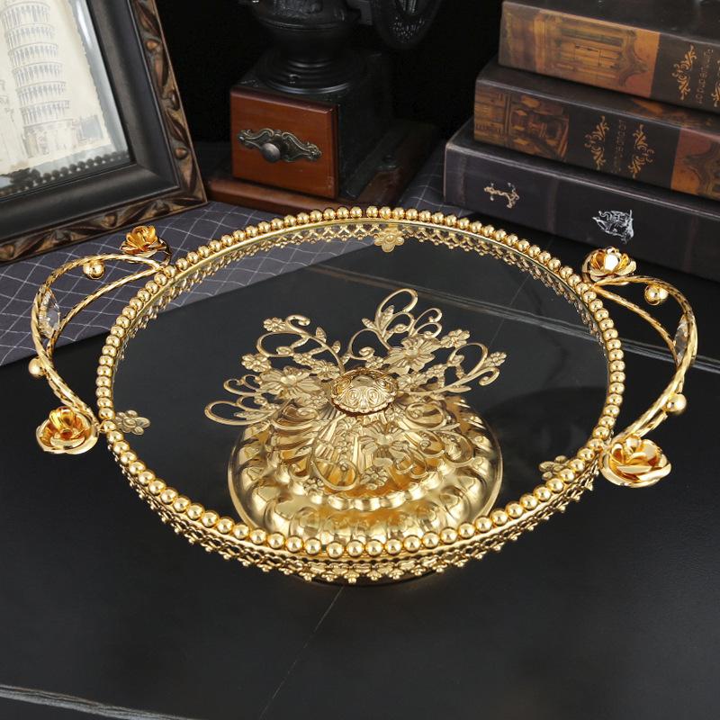 Американская легкая роскошь фруктовая тарелка украшение домашняя стеклянная фруктовая тарелка гостиная новый журнальный столик тарелка для сухофруктов тарелка для хранения сервировочная