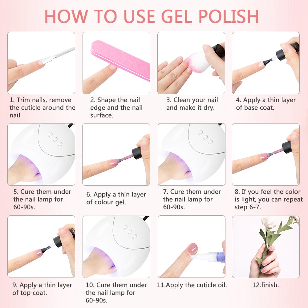 PHOENIXY 10 шт. чистый цвет гель-лак для ногтей яркий для нейл-арта лак база верхнее покрытие светодиодная/УФ-лампа 8 мл набор гелей для лака