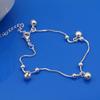Fashion Cute 100 %925 Sterling Silver Bell Pendant Anklets Women Summer Beach Barefoot Sandals Bracelet On The Leg Foot Jewelry