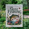 Gone Fishing Garden ag Bass Fish ower Buttery Spring Yard Decor Banner OOV IIC