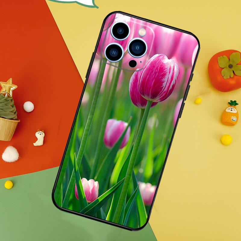 Цветочный чехол для телефона с тюльпанами для iPhone 17 Pro Max 16 15 13 12 11 14 Pro Max Plus 12 13 Mini 16e 17 Air Cover