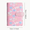 A6 Size PU Leather Binder Heart Ring Mechanism 6 Ring Notebook Cover Loose-Leaf Design Sturdy Cover Cash Envelope Holder Student