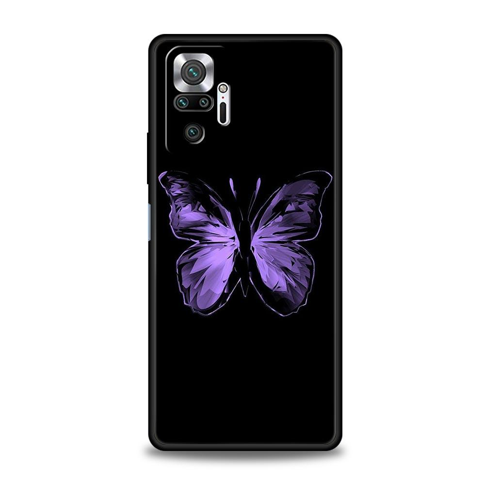 Butterfly Luxury Phone Case For Xiaomi Redmi Note 12 11 10 Pro Plus 9S 9 8 7 9T 8T 9C 9A 5G K40 Gaming Soft Silicone Cover