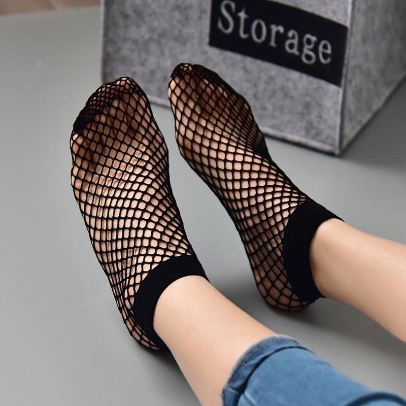 Short Socks Transparent Women Sexy Mesh Nylon Silk Socks Ultrathin Short Socks With Lace Female