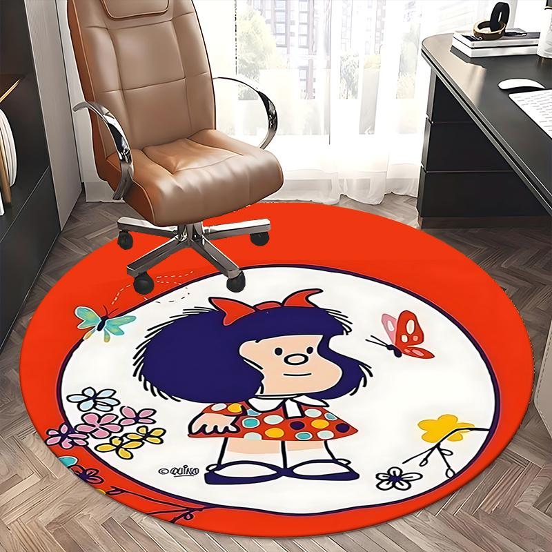 Mafalda Chair Mat - Round Carpet for Home Decor, Office Use, Living Room