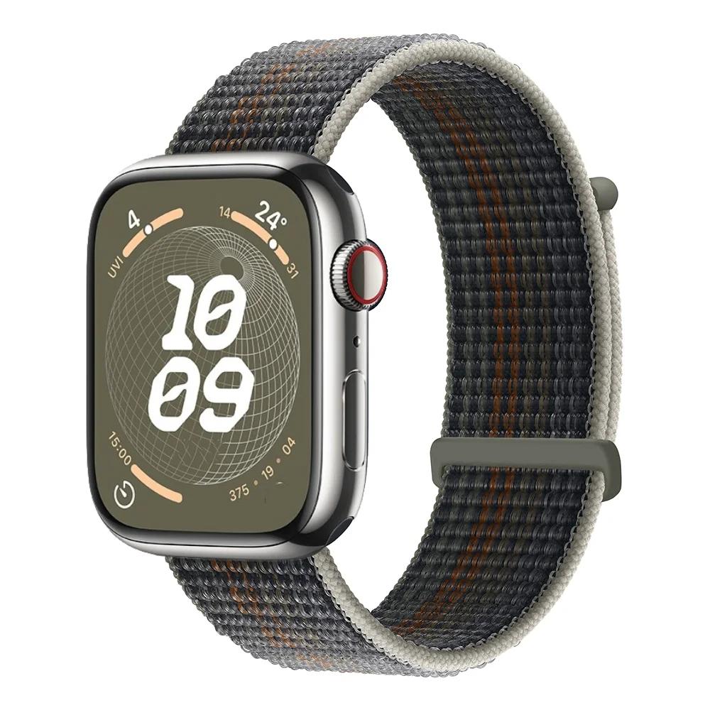 Плетеный нейлоновый ремешок-петля для Apple Watch 11 10 9 8 7 45 мм 41 мм 42 мм 46 мм Ultra 3/2 49 мм Удобный браслет iWatch 6 5 SE Ремешок