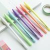 7 Pcs Gel Pen High Gloss Powder Color Neutral Highlighter 0.8mm Ballpoint Writing Pens for Scrapbooking School