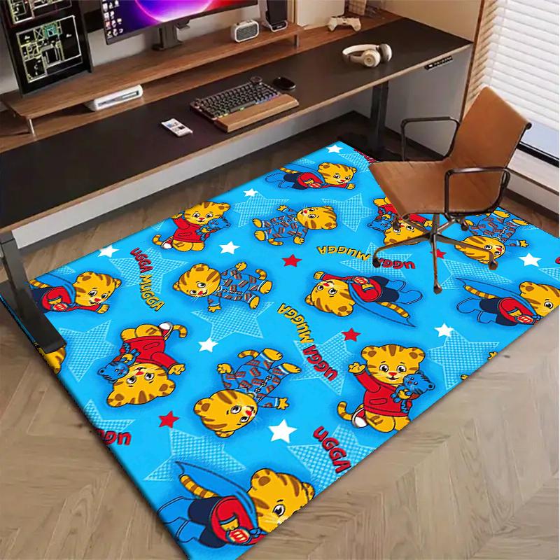 Daniel Tiger Polyester Carpet, Soft Indoor Mat for Office Chair, Living Room, Computer Desk - Decorative Home Office Rug Design
