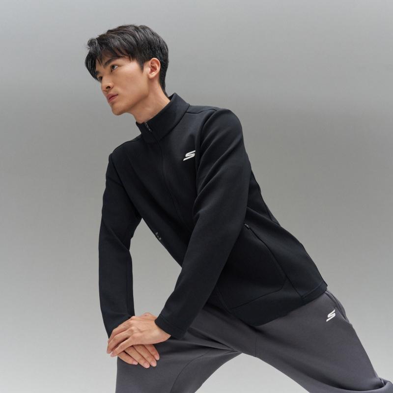 Skechers Дышащая удобная однотонная куртка с длинным рукавом мужская куртки P126M027-0018