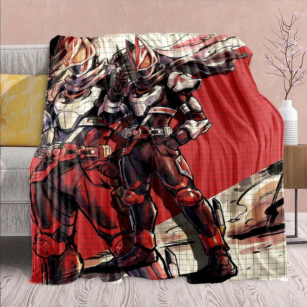 Фланелевое одеяло Kamen Rider – Мягкое, теплое, идеально подходит для диванов, постельного белья, кемпинга, путешествий, офиса и домашнего декора – QJY