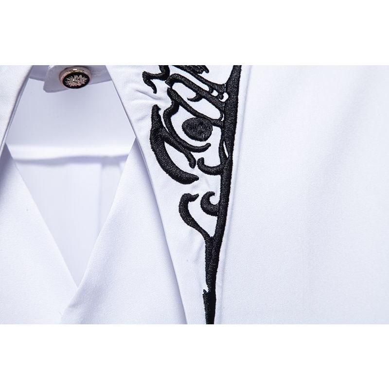 Men's Casual Fashion Embroidered Shirt Shirt Slim Long Sleeve Embroidery