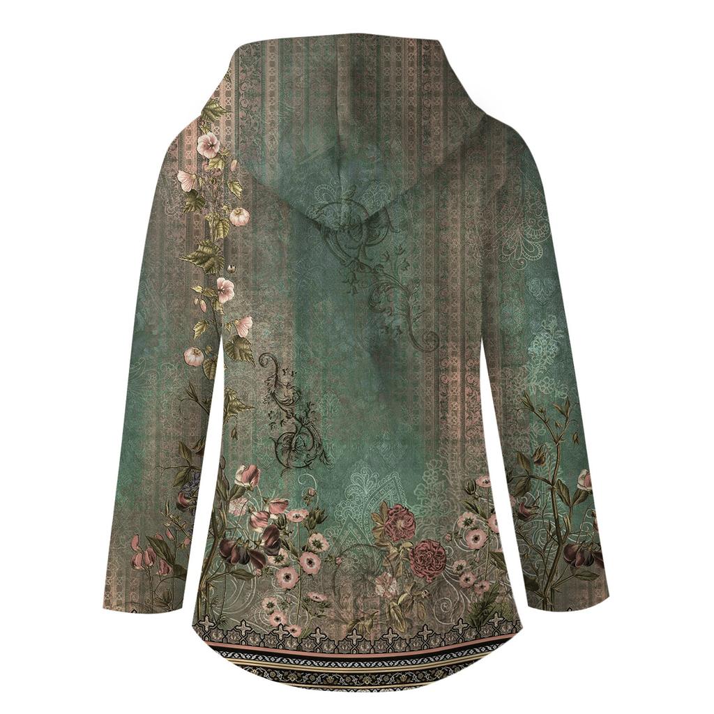 Женская большая куртка с теплой и плюшевой классической курткой на пуговицах с капюшоном и карманами в стиле ретро